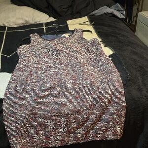 Forever 21 Red and White Textured Mini Dress